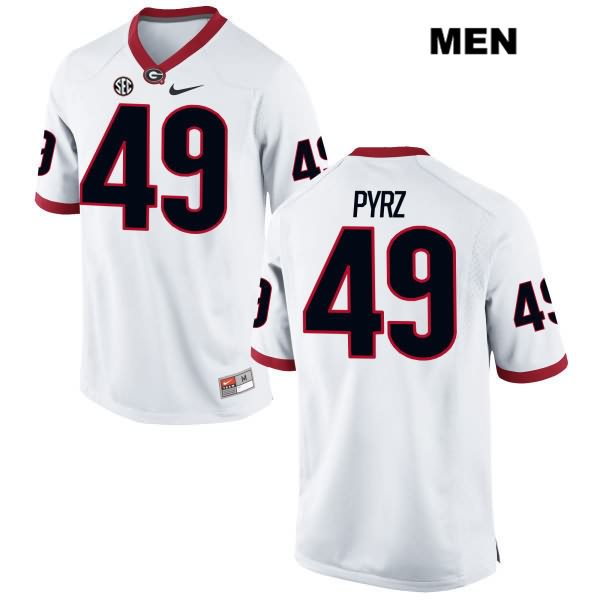 Georgia Bulldogs Men's Koby Pyrz #49 NCAA Authentic White Nike Stitched College Football Jersey UEP6856BC